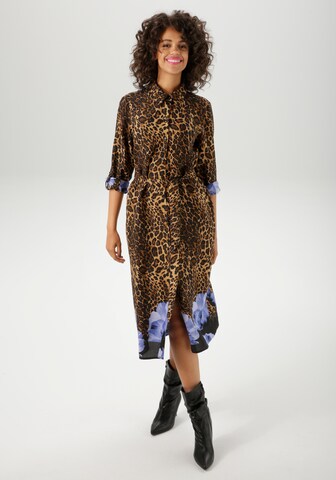 Aniston CASUAL Shirt Dress in Brown: front