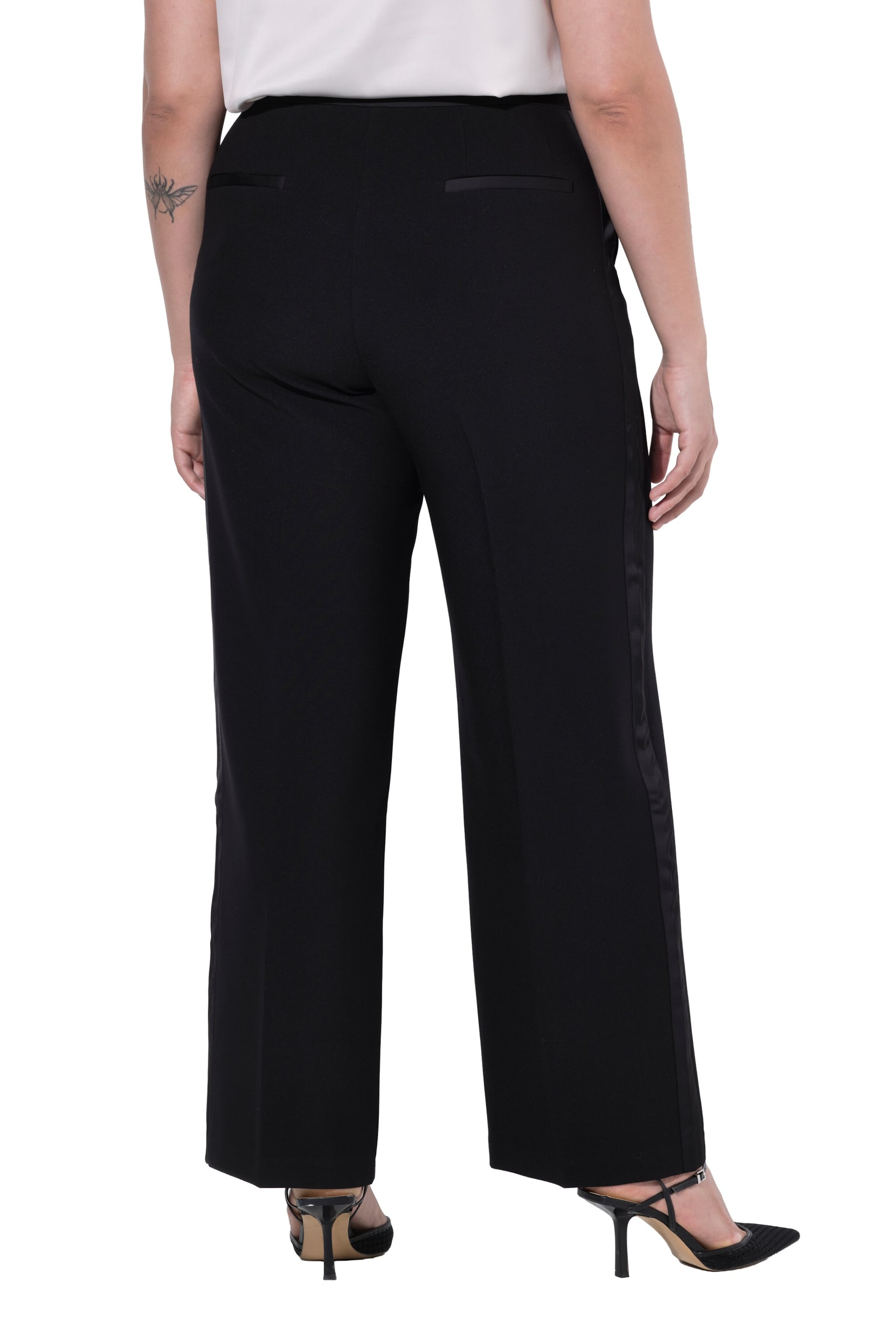 Ulla Popken Wide leg Broek in Zwart