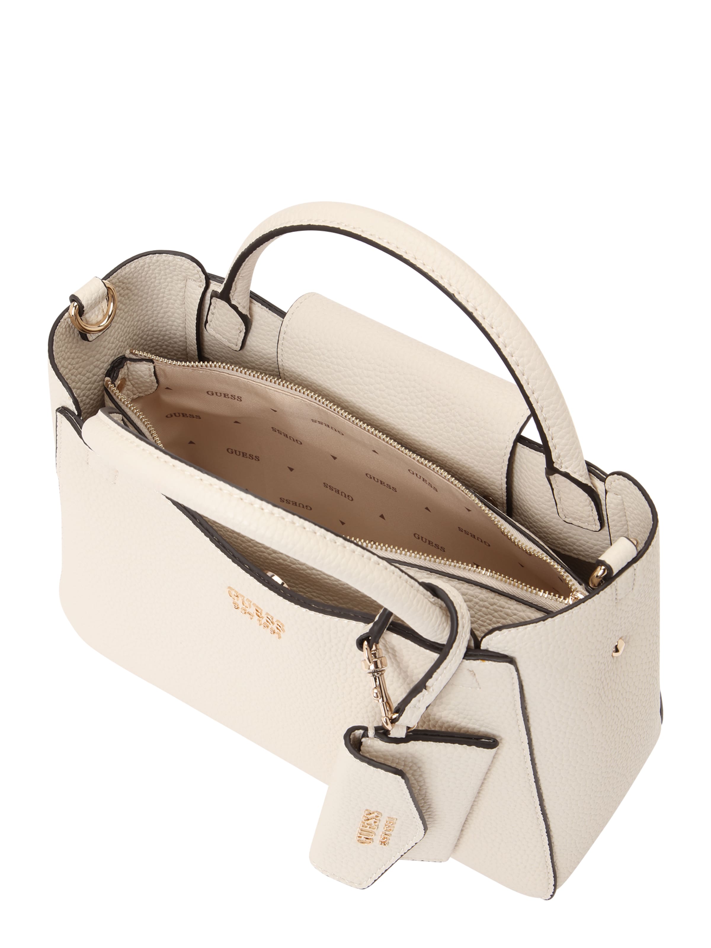 GUESS Handtasche 'BRENTON SML GIRLFRIEND SATCHEL' in Beige