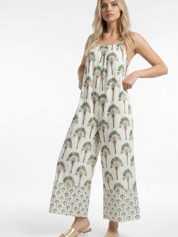 Shop Karey Jumpsuit 'Tropical Paradise Jumpsuit' in Beige