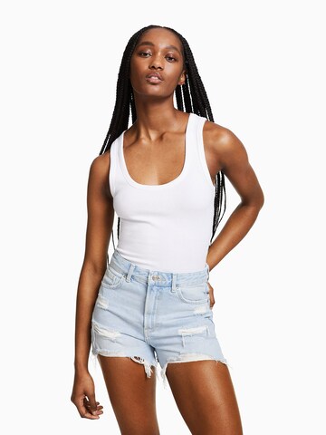 Regular Jeans de la Bershka pe albastru: față