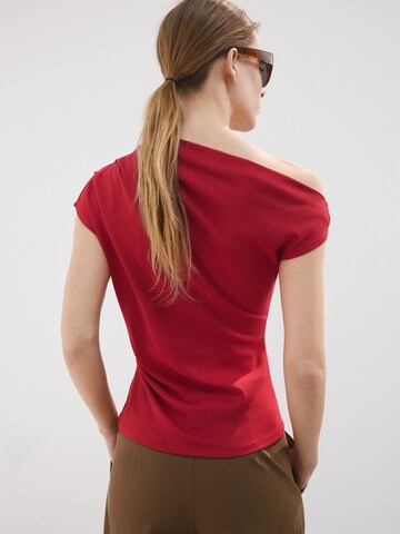 MANGO Majica 'JULINE' | rdeča barva