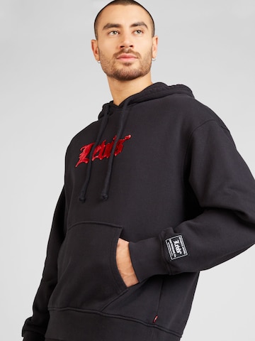 LEVI'S ® - Regular Fit Sweatshirt 'Relaxed Graphic Hoodie' em preto
