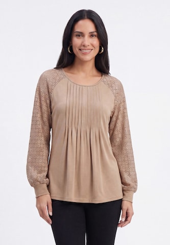 usha BLACK LABEL Blouse in Beige: voorkant