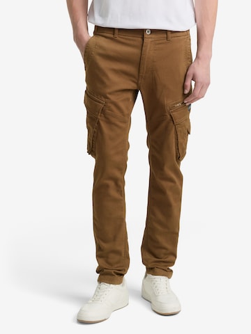 TOM TAILORTapered Cargo hlače - smeđa boja: prednji dio