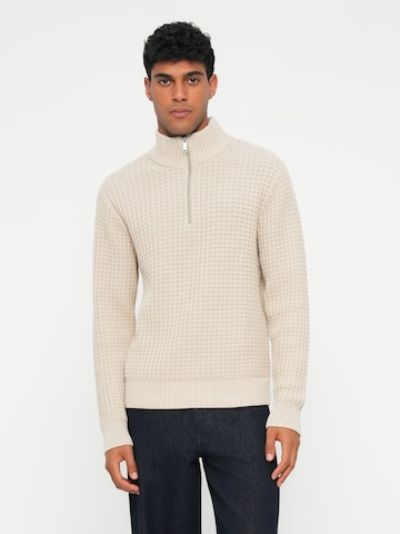 SELECTED Pulóver 'SLHTOM' - bézs: elől