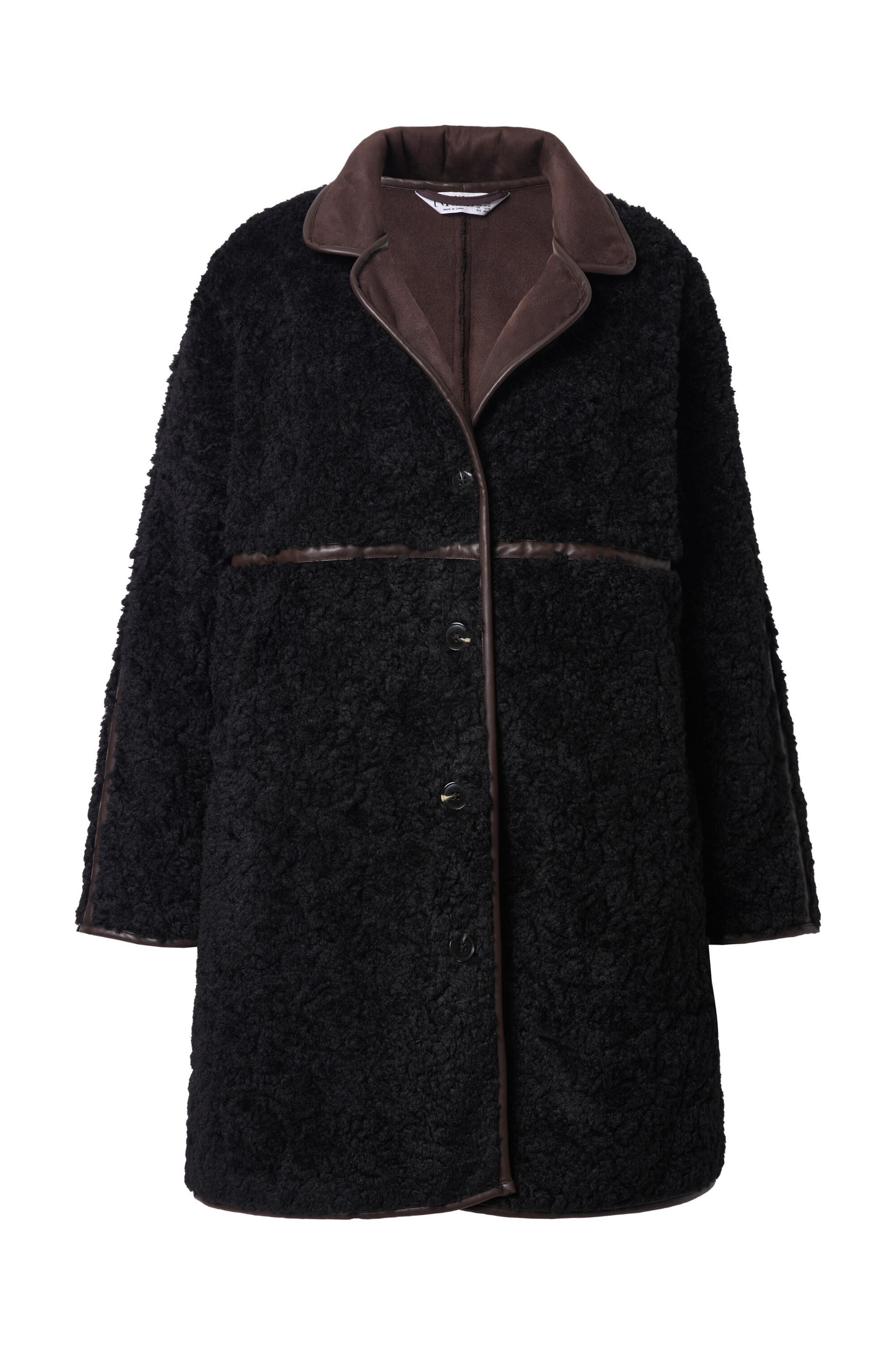 Studio Untold Wintermantel in Zwart: voorkant