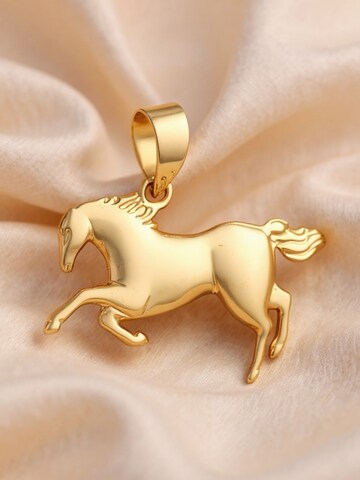 VANGUERATI Obesek '18K Solid Gold Horse Pendant | Detailed Equestrian Charm | 23x14mm' | rumena barva