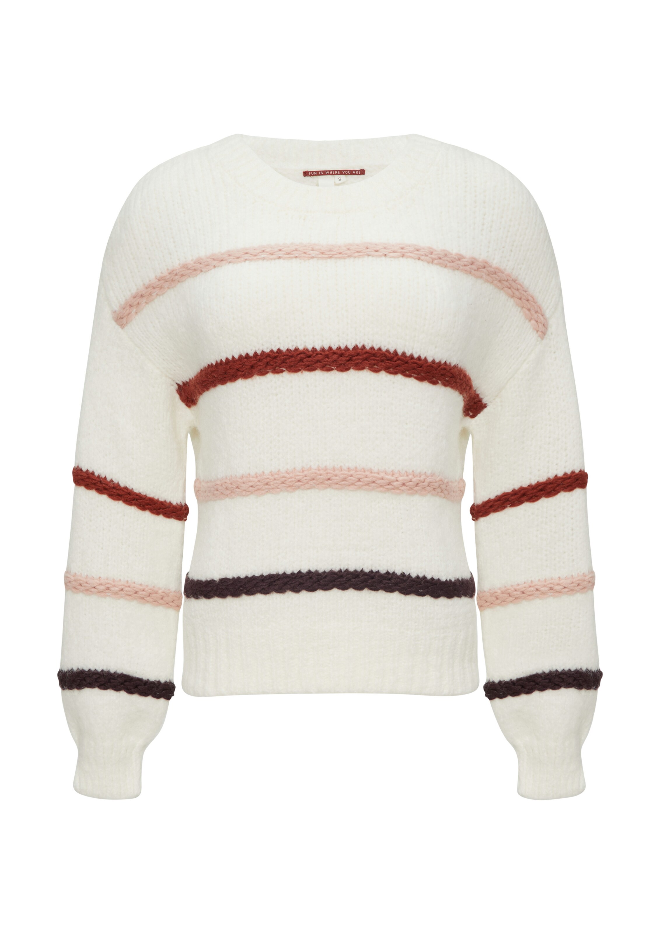 Pull-over QS en beige : devant