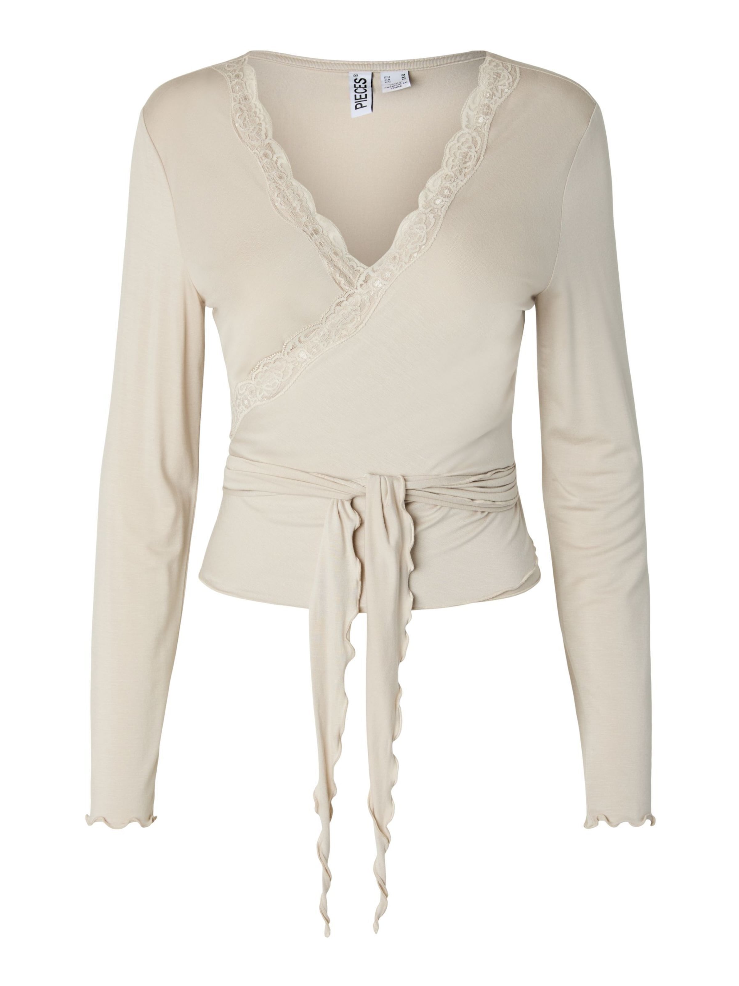 PIECES Shirt 'PCBarbera Roya' in Beige: voorkant
