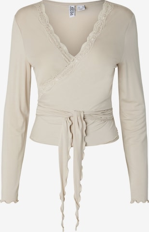 PIECES Shirt 'PCBarbera Roya' in Beige: voorkant