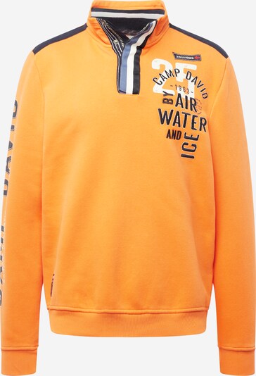 CAMP DAVID Sweat-shirt en bleu / orange / noir / blanc, Vue avec produit
