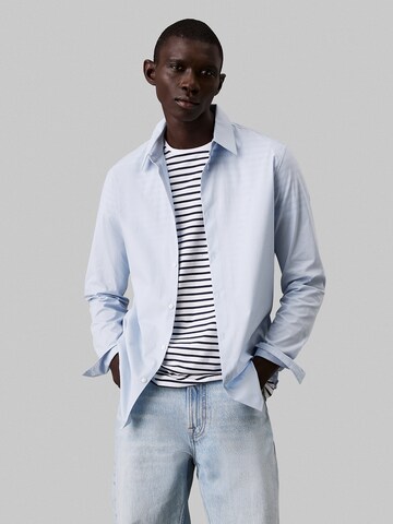 Calvin Klein Slim fit Overhemd in Blauw: voorkant