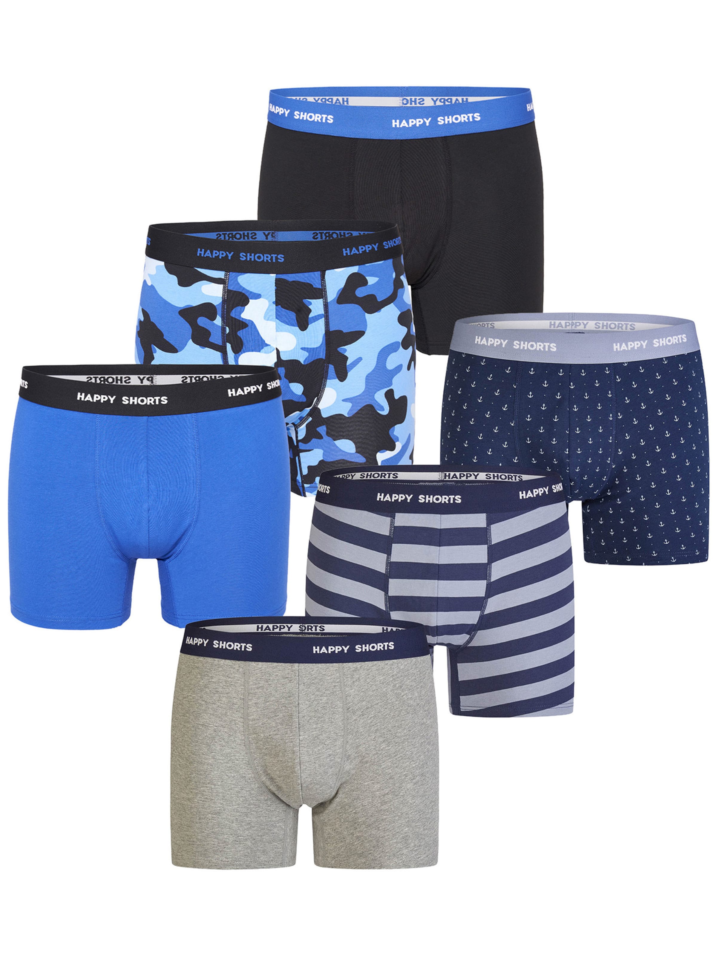 Happy Shorts - Boxers ' Camou-Prints ' em azul: frente