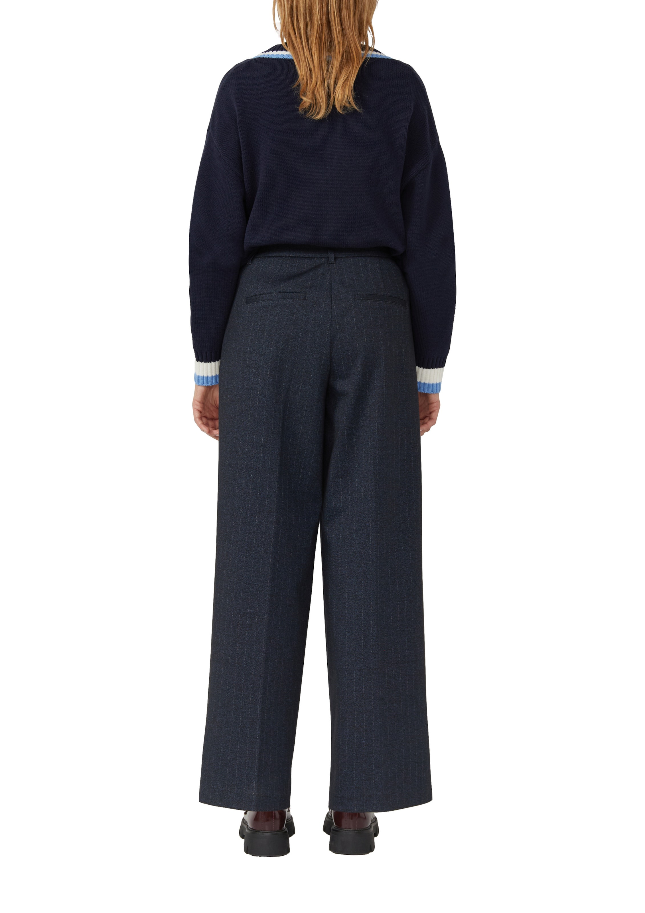 s.Oliver Wide leg Bandplooibroek in Blauw