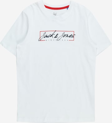 T-Shirt 'ZURI' Jack & Jones Junior en blanc : devant