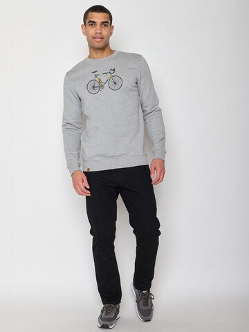 GREENBOMB Sweatshirt 'Bike Knut' in Grey