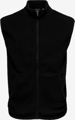 Only & Sons Vest 'Remy' in Black: front