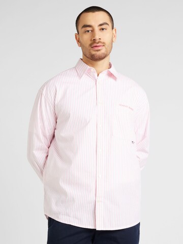 Tommy Jeans - Regular Fit Camisa em rosa: frente