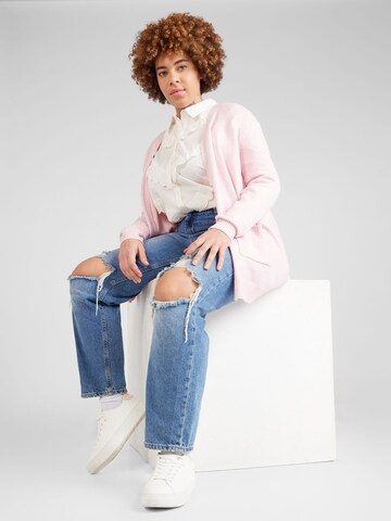 ONLY Carmakoma Knit cardigan 'ESLY' in Pink