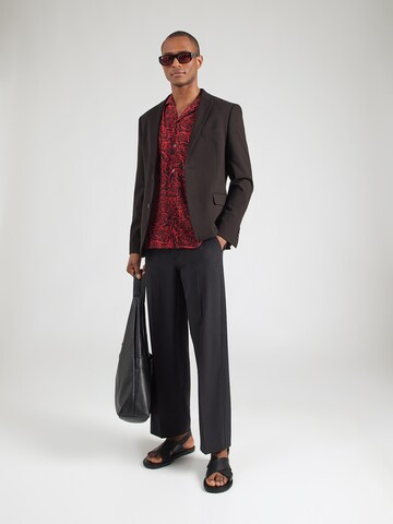 HUGO Comfort fit Button Up Shirt 'Espino' in Black