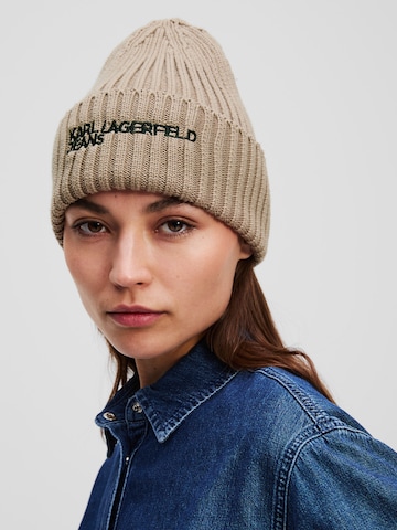 KARL LAGERFELD JEANS Čepice – béžová: přední strana