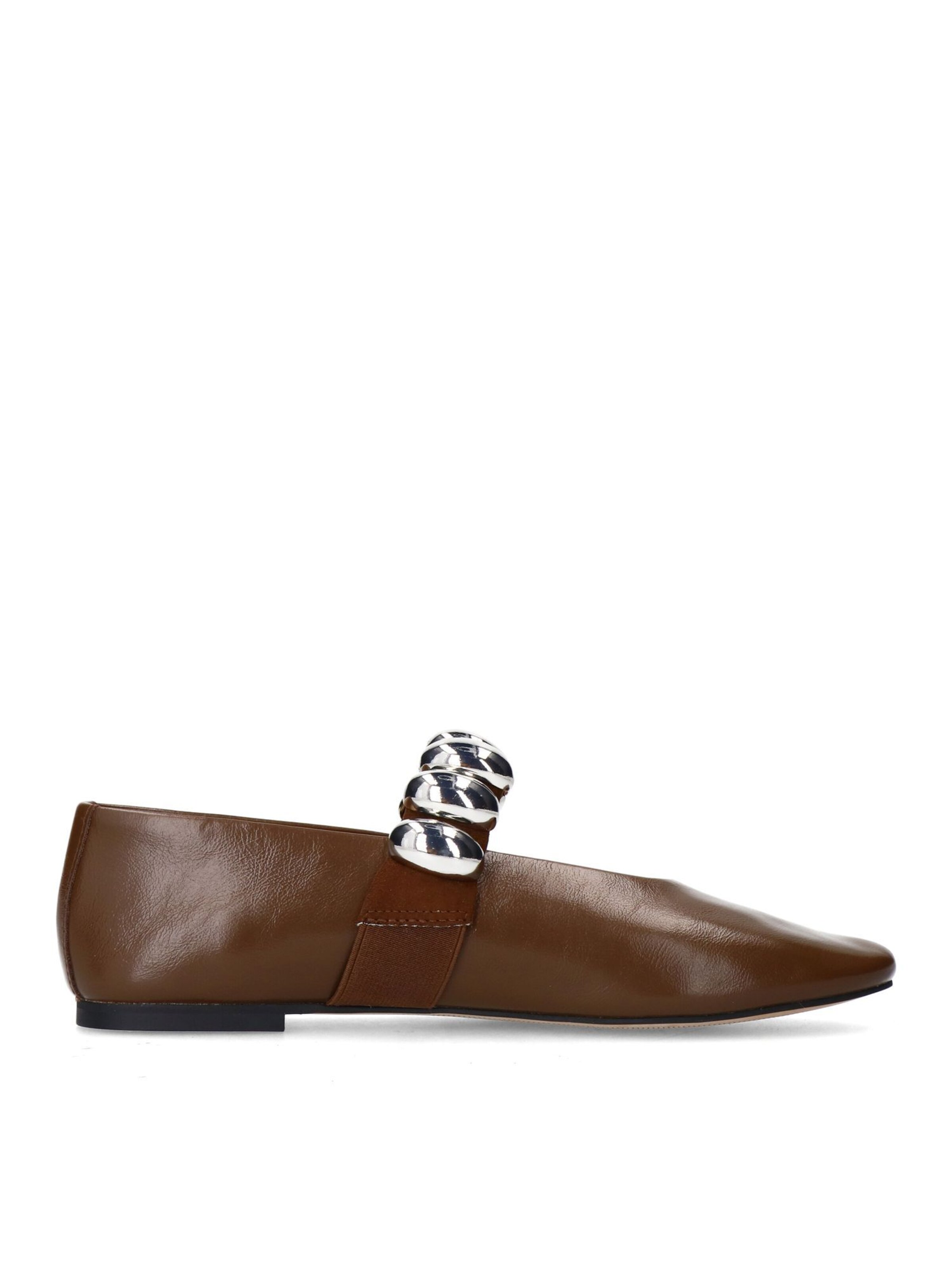 SACHA Ballet Flats with Strap 'Classy' in Brown