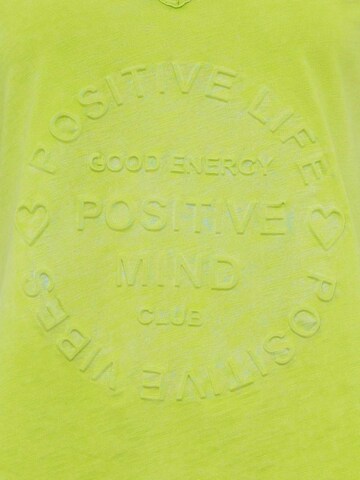 Zwillingsherz - Camisa 'Positive Mind' em verde