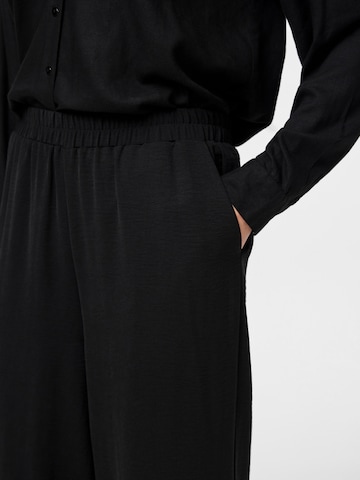 PIECES Wide leg Pants 'PCTifany' in Black