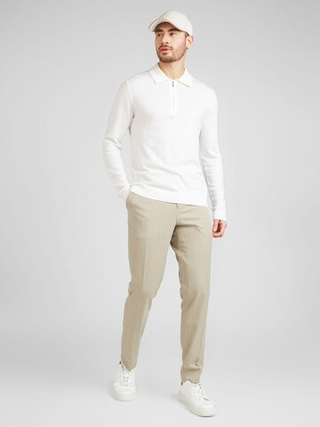 SELECTED HOMME Slim fit Trousers with creases 'PETER' in Beige