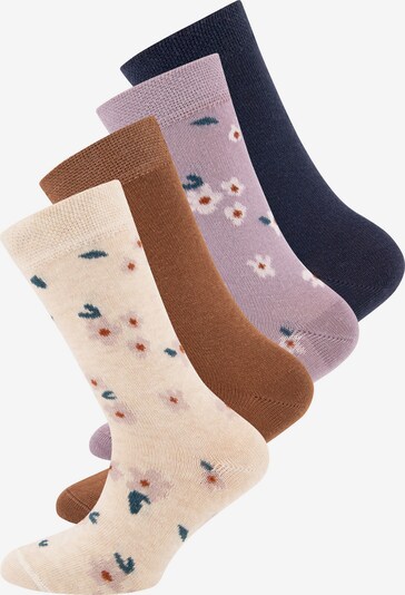 EWERS Socks in Navy / Brown / Lilac / Wool white, Item view