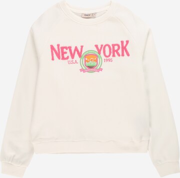 Sweat-shirt 'GOLDIE' KIDS ONLY en blanc : devant