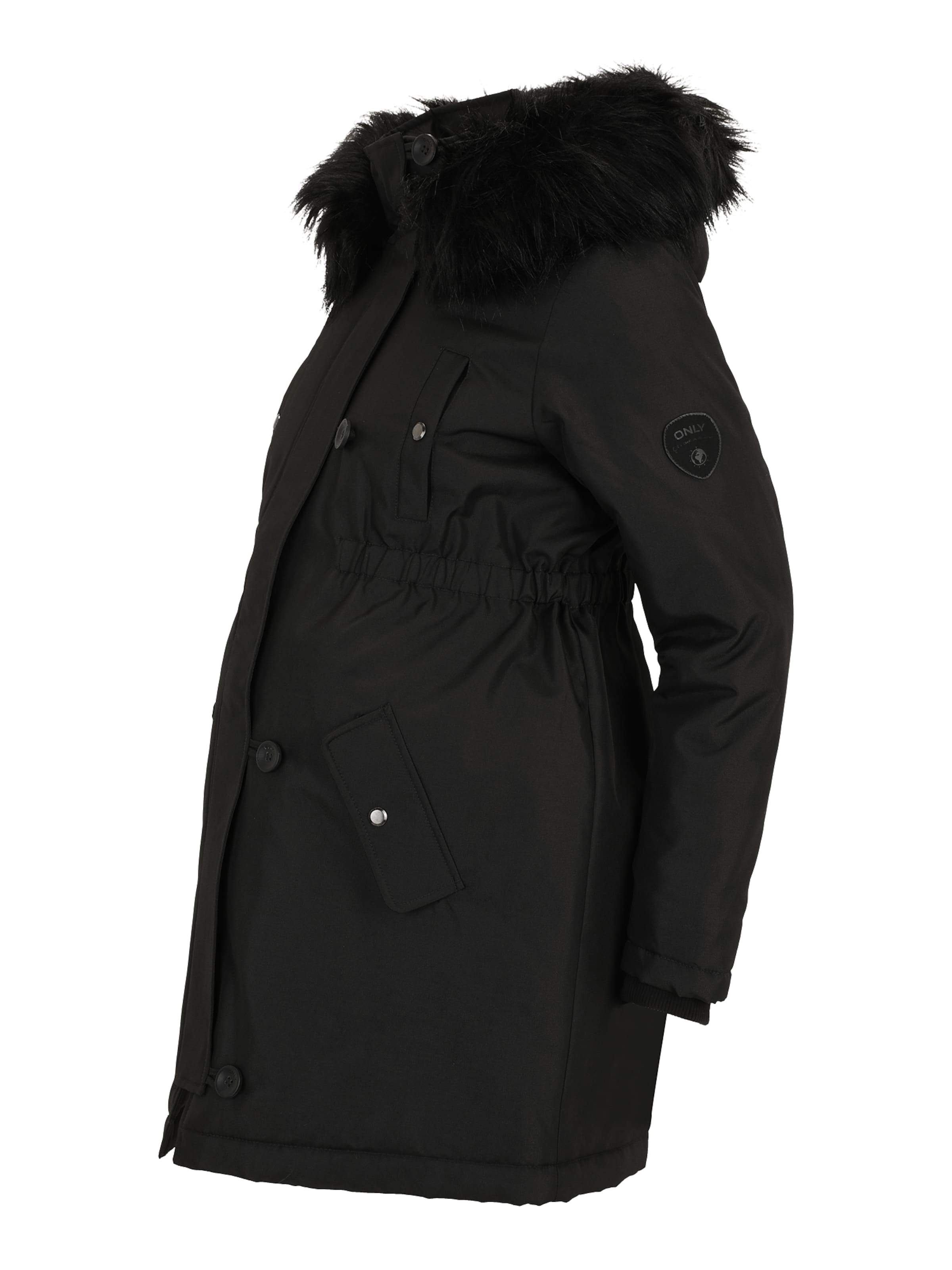 Only Maternity Winter parka 'OLMIris' in Black: front