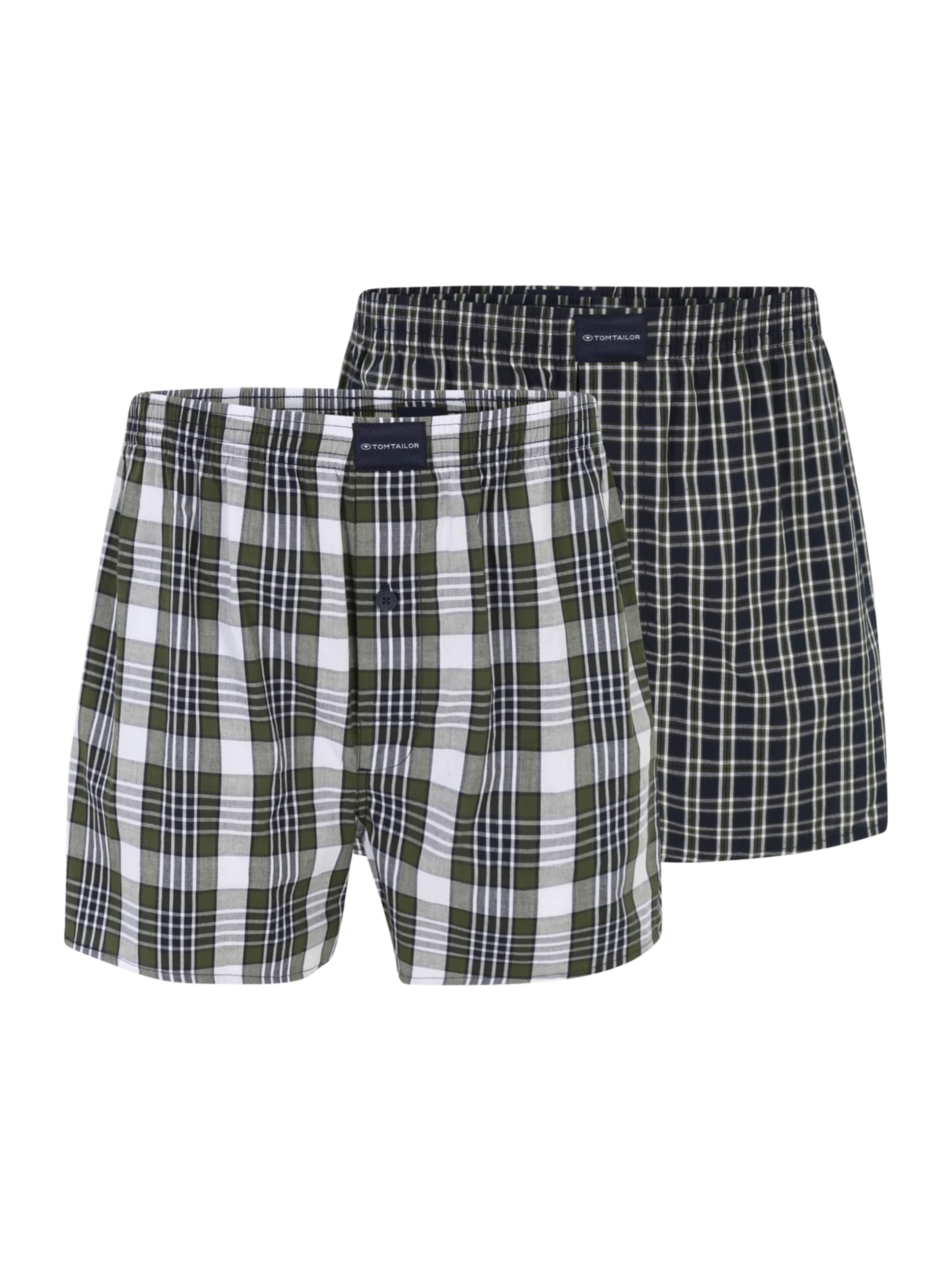 TOM TAILOR Boksershorts i natblå / mørkegrøn / hvid, Produktvisning
