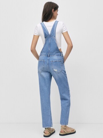 Pull&Bear Regular Dungaree jeans in Blue