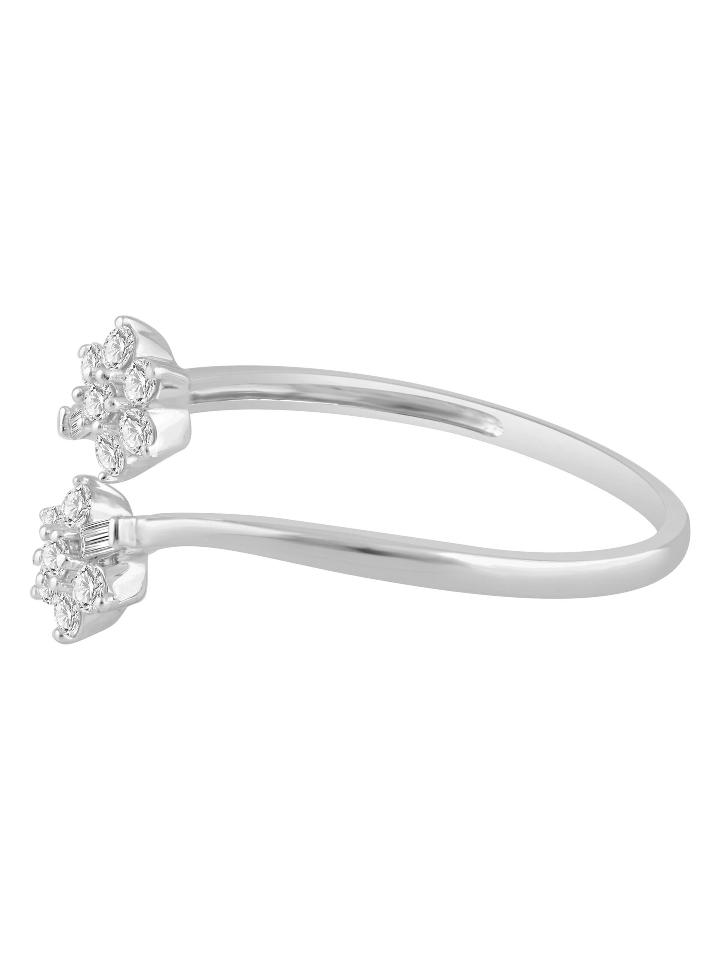 Diamant Exquis Ring 'Ring aus 375 Weißgold mit Diamant' in Zilver