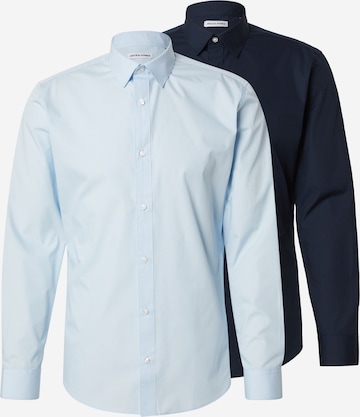 JACK & JONES Úzky strih Košeľa 'JWHJOSEPH' - Modrá: predná strana
