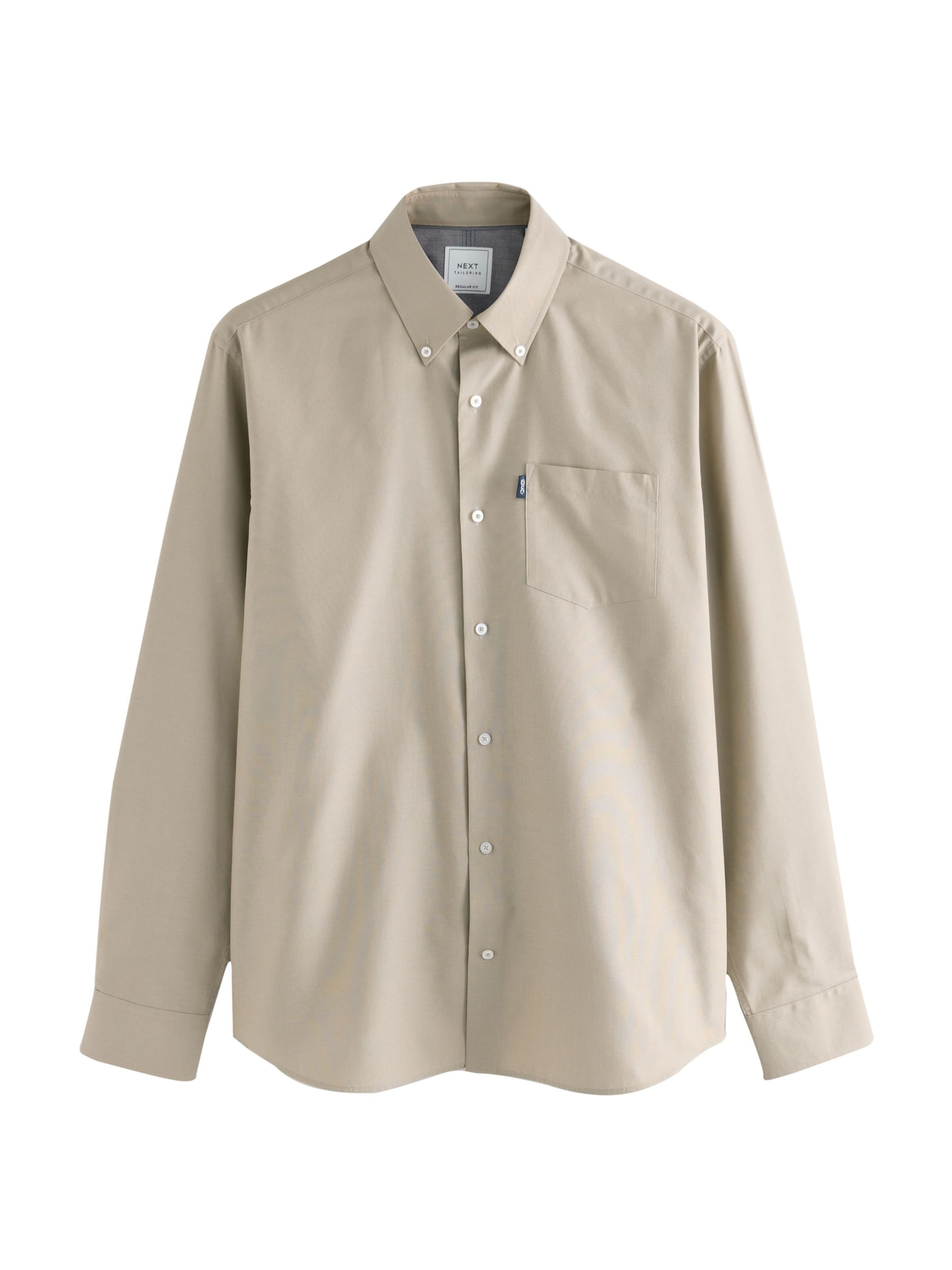 Next Regular fit Πουκάμισο σε μπεζ: μπροστά