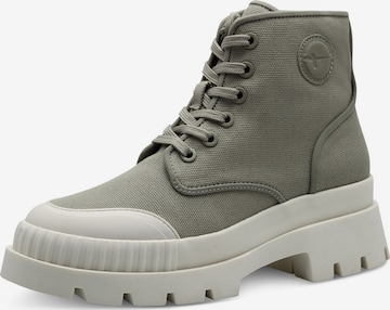 TAMARIS Lace-Up Ankle Boots in Green: front