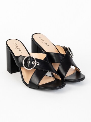 Celena Mules 'Chene' in Black