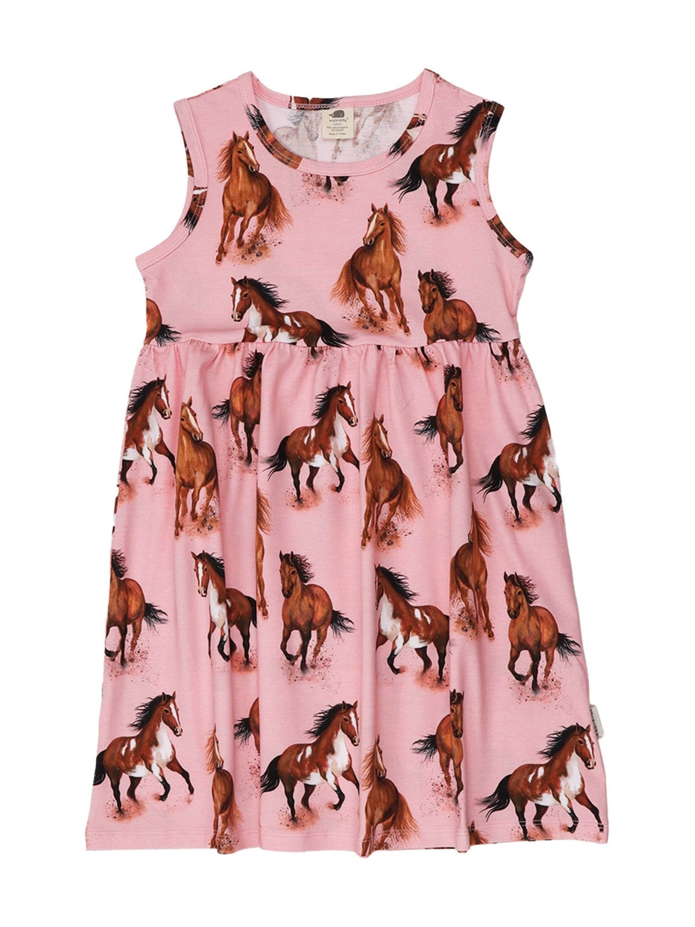 Walkiddy Dress 'Graceful Horses' in 104 in Pink, Item view