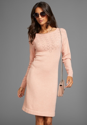 LAURA SCOTT Knitted dress in Orange: front