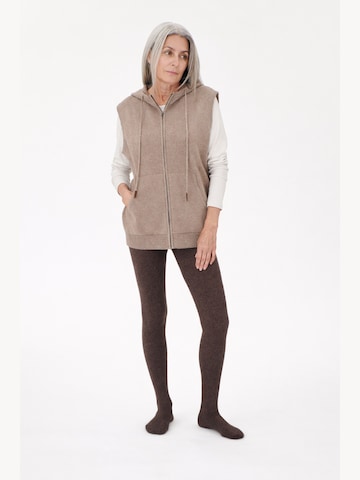 GOBI Cashmere Slimfit Leggings 'High-Rise Cashmere Knit Tights' in Bruin