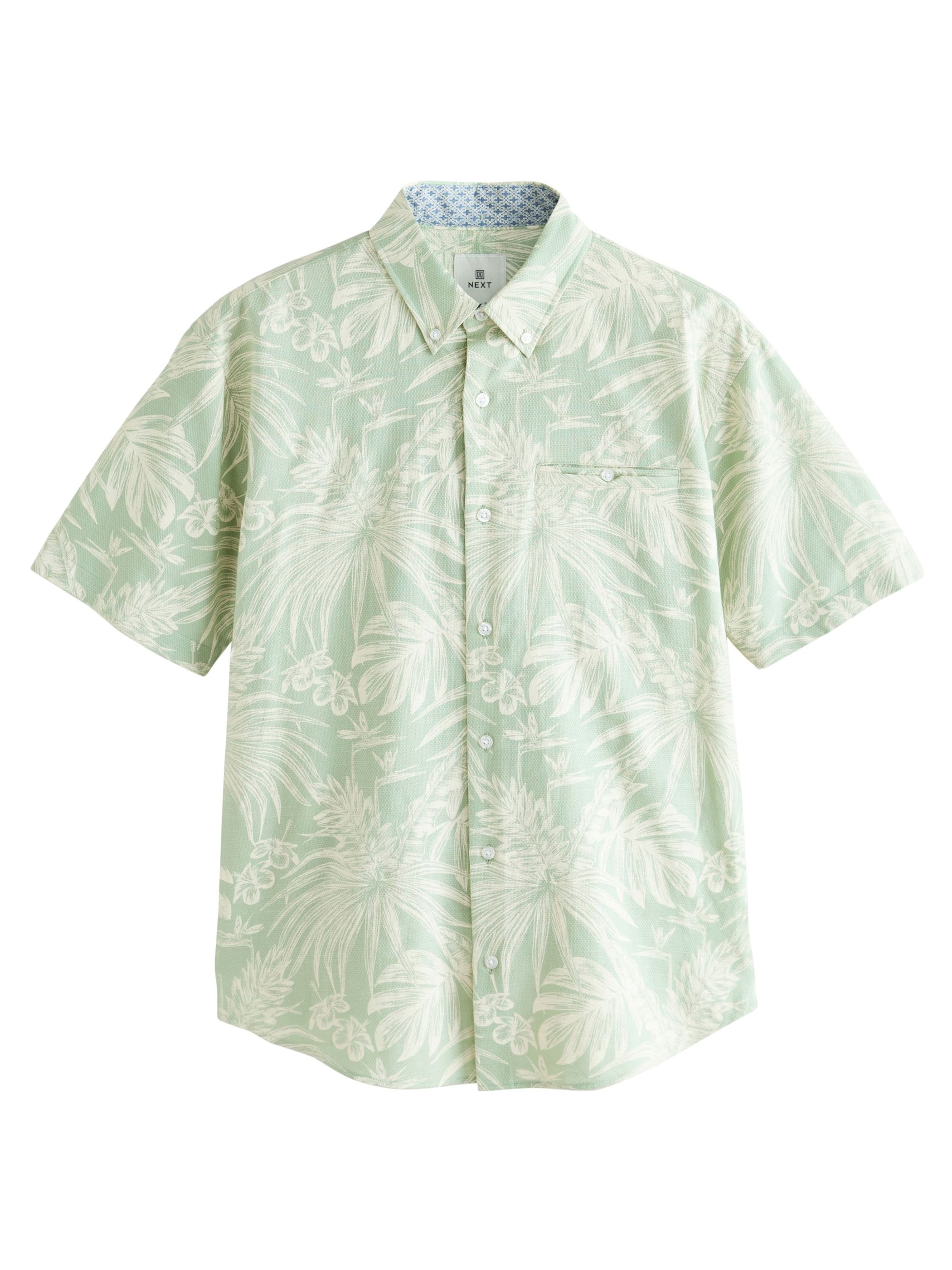 Next Regular fit Button Up Shirt in Green: front