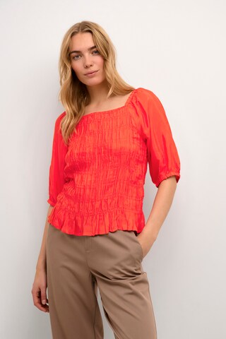 Cream Blouse 'Almas' in Red: front
