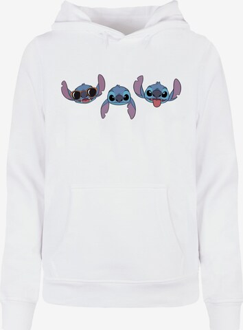 ABSOLUTE CULT Sweatshirt 'Lilo And Stitch - Faces' in Weiß: predná strana