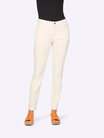 heine Skinny Broek in Beige: voorkant