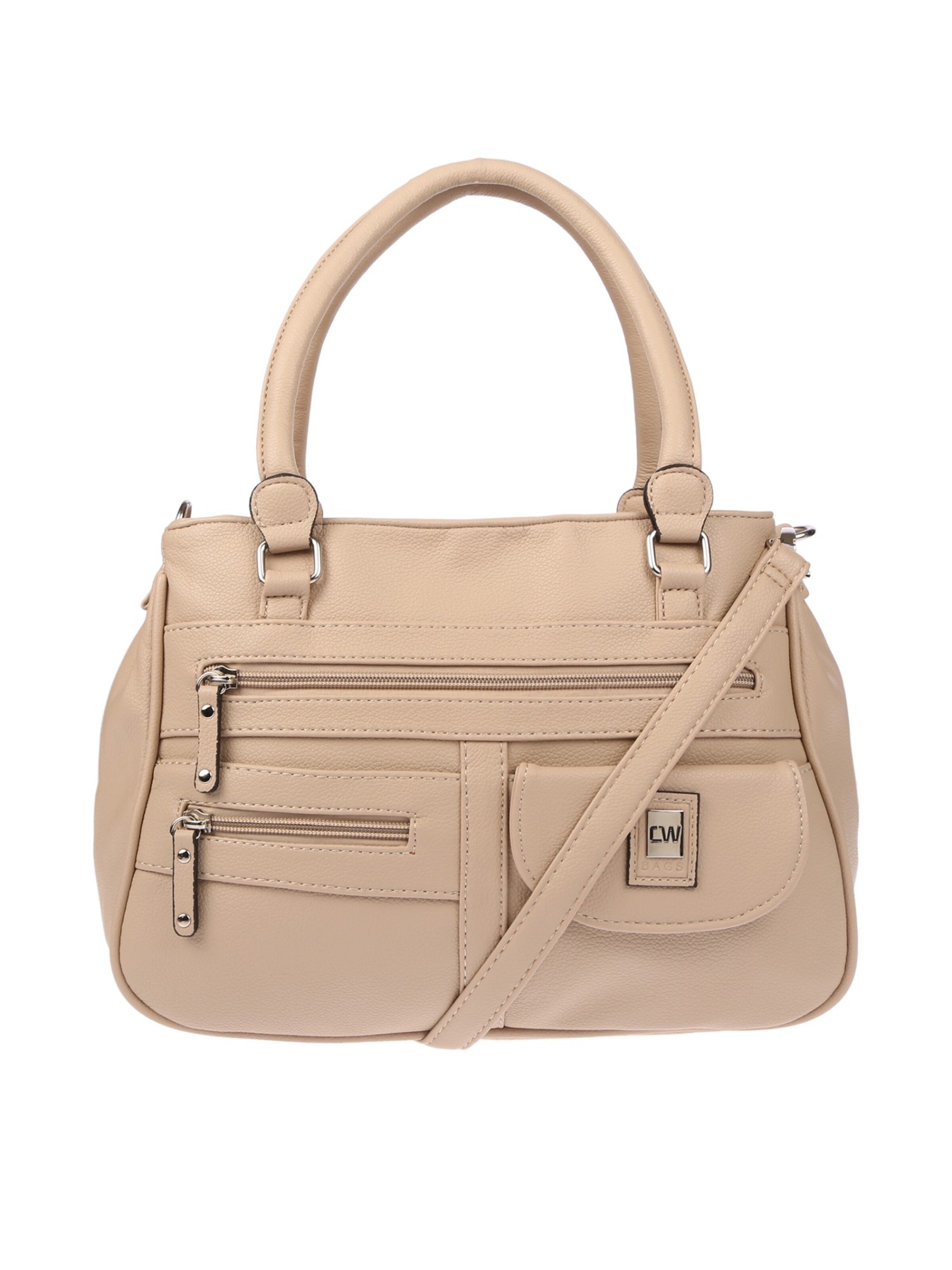 Christian Wippermann Handbag 'Große Damen Tasche Umhängetasche Schultertasche' in Beige: front