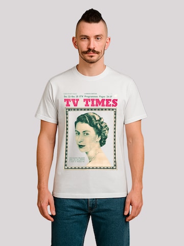 T-Shirt 'TV Times Queen Elizabeth II 1957 Cover' F4NT4STIC en blanc : devant