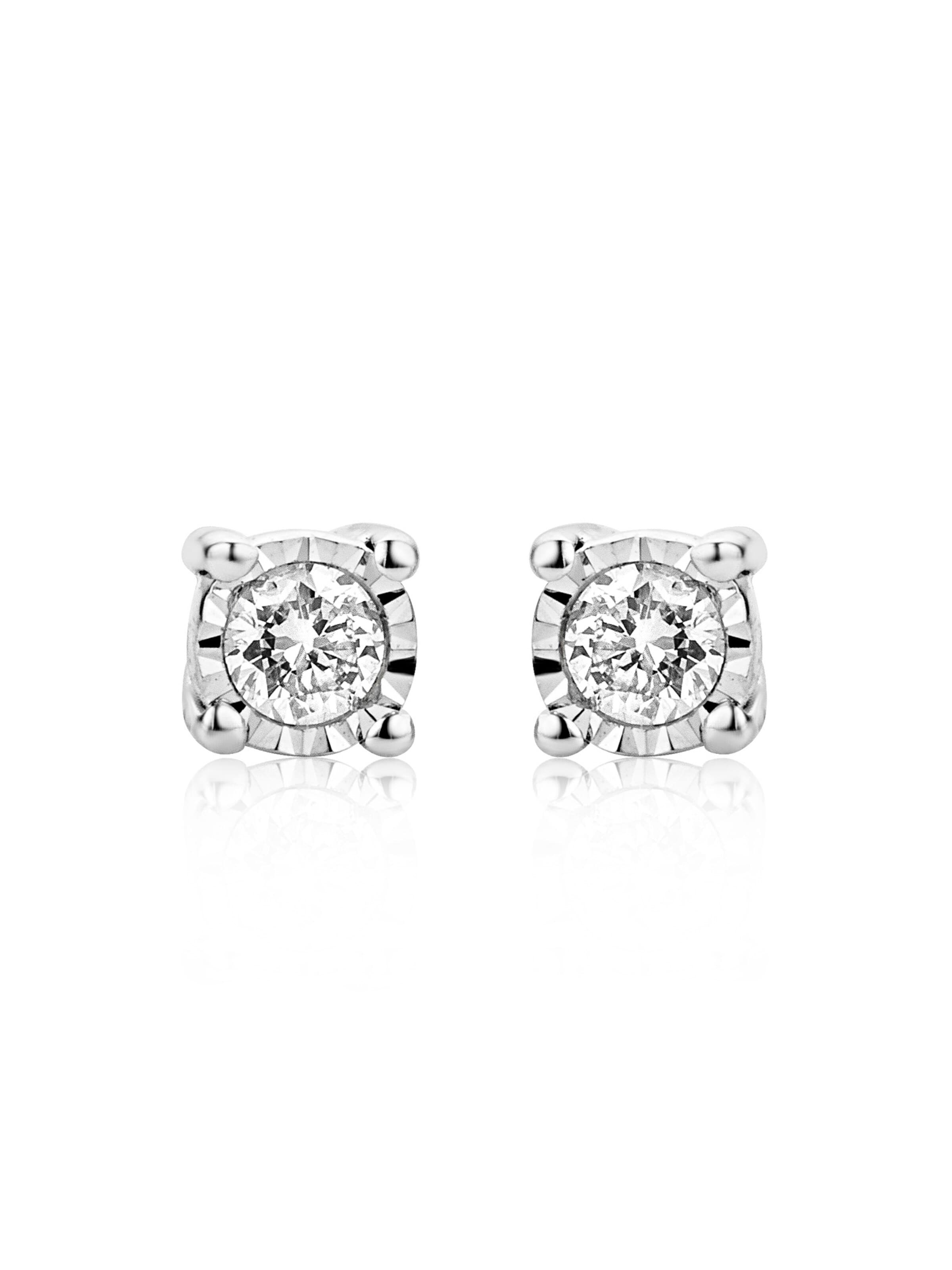 Boucles d'oreilles 'Ohrringe aus 375 Gelbgold mit Diamant' DIAMANT LETERNEL en argent : devant